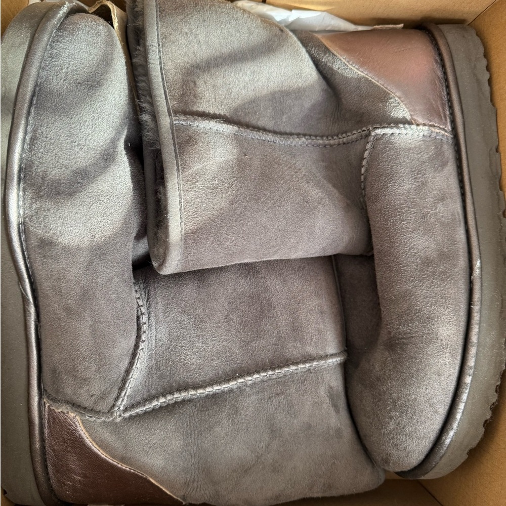 Gray Suede Boots